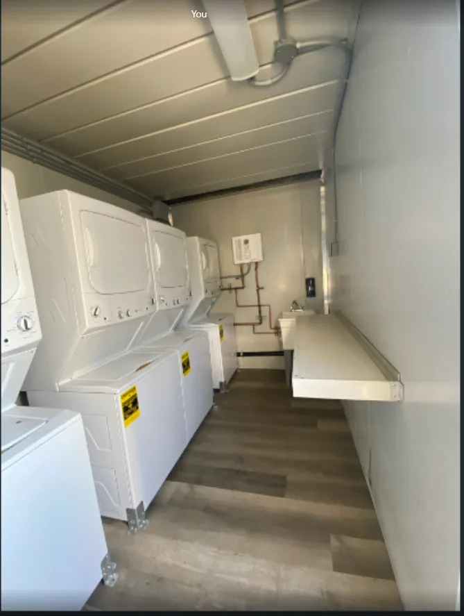 20 ft commercial laundry container interior view 1